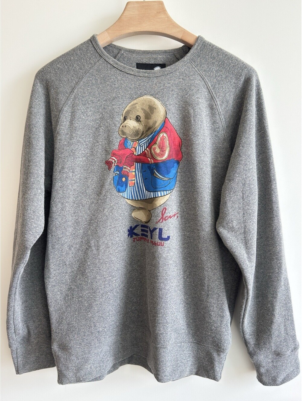 Nintendo Splatoon 3 Manatee Swag Sweatshirt Store Exclusive Gray Medium